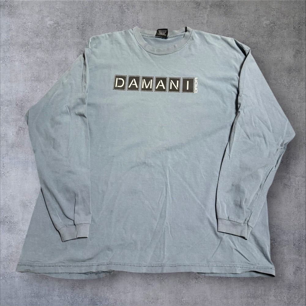Vintage‎ 90s Damani Dada Supreme Long Sleeve Crown Logo Streetwear XL Distressed
